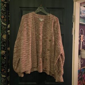 Ava & Viv Pink Chunky Knit Cardigan Sweater